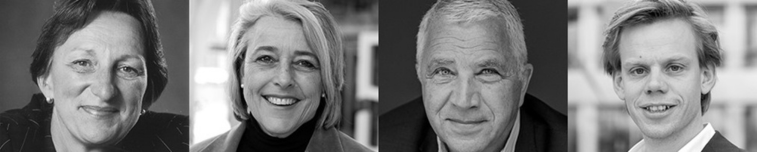 De leden van de Raad van Toezicht: Marianne Kallen-Morren, Anita Lussenburg, Wim Ludeke en Menno Schaap.