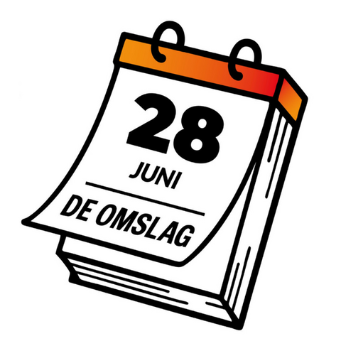 Een kalender met de tekst 28 juni: de omslag